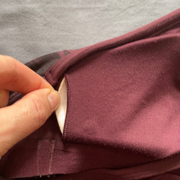 Lululemon Power Y Tank Maroon Camo Slim Fit Racer Back Long Build In Bra Top - Picture 14 of 14
